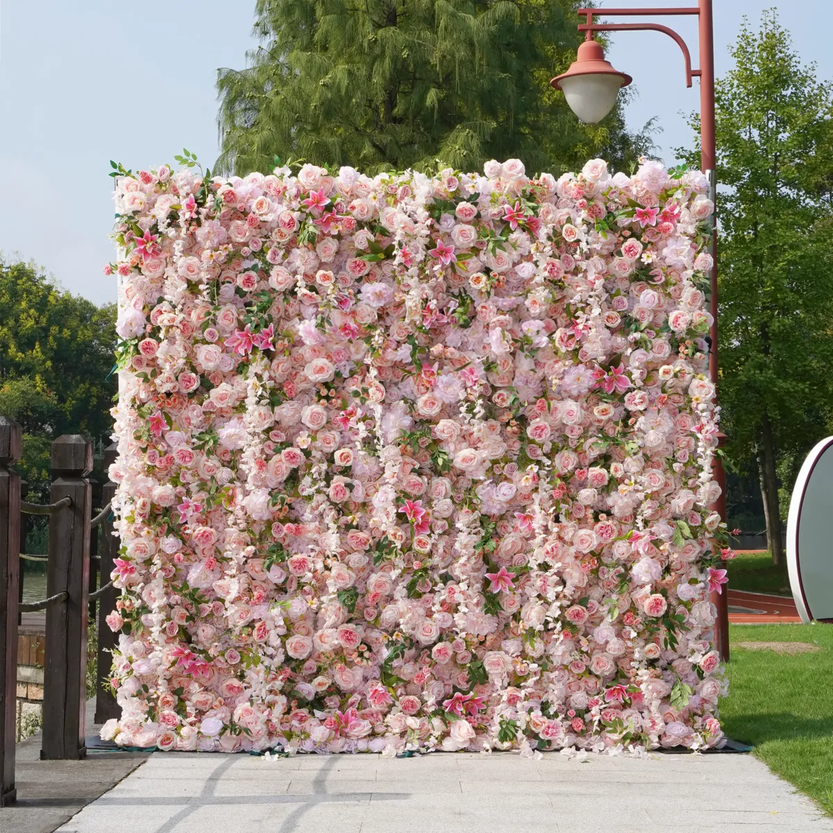 Pink flower wall